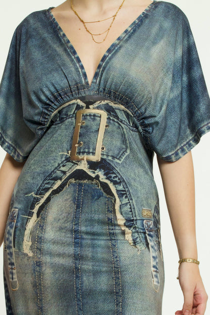 Jeanious Trompe L’Oeil Kimono Dress