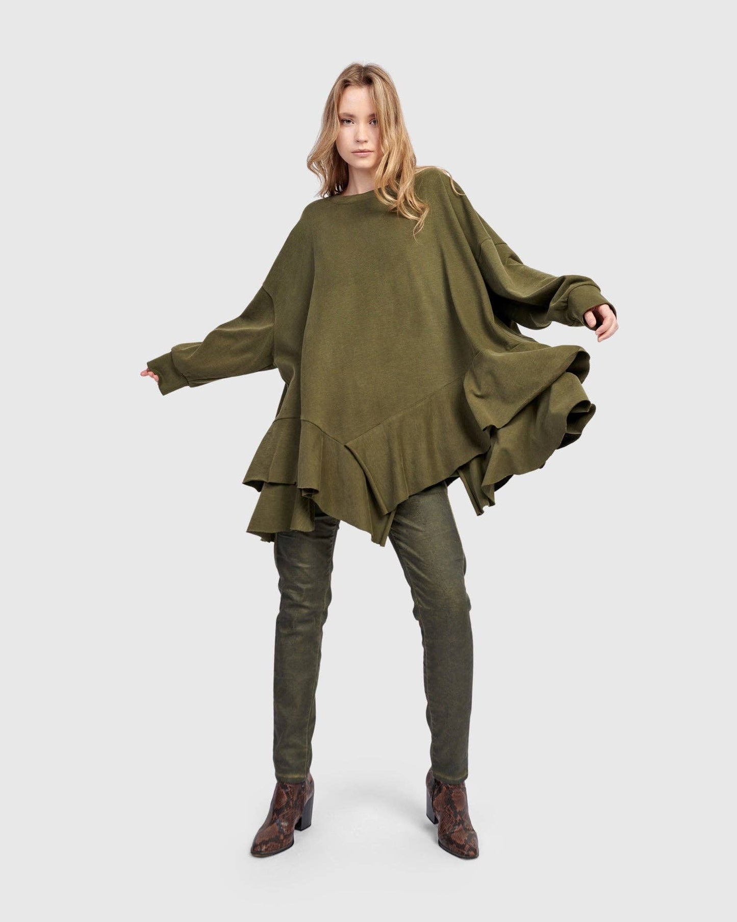 Urban Sahara Oversized Top, Olive