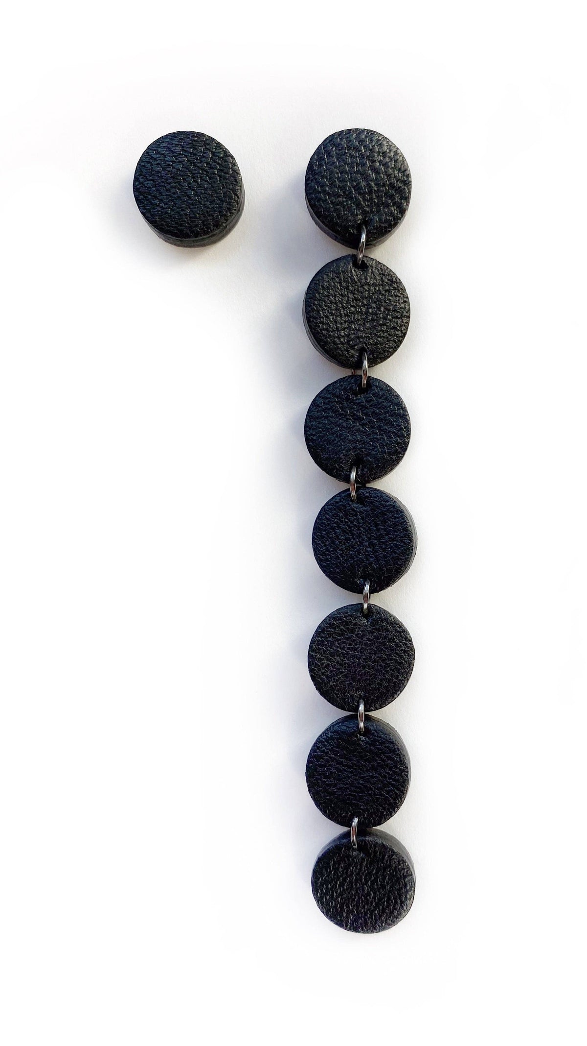 Linear Sequin Leather Earrings