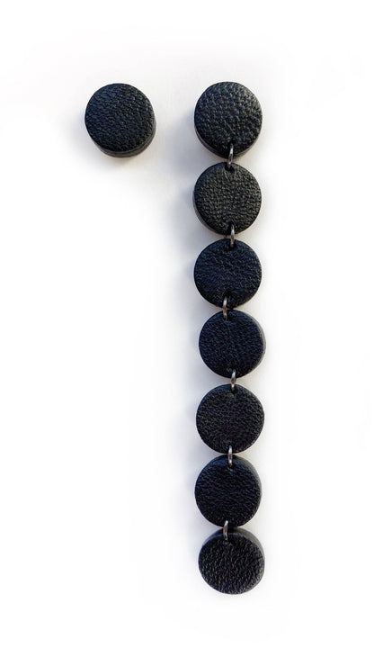 Linear Sequin Leather Earrings