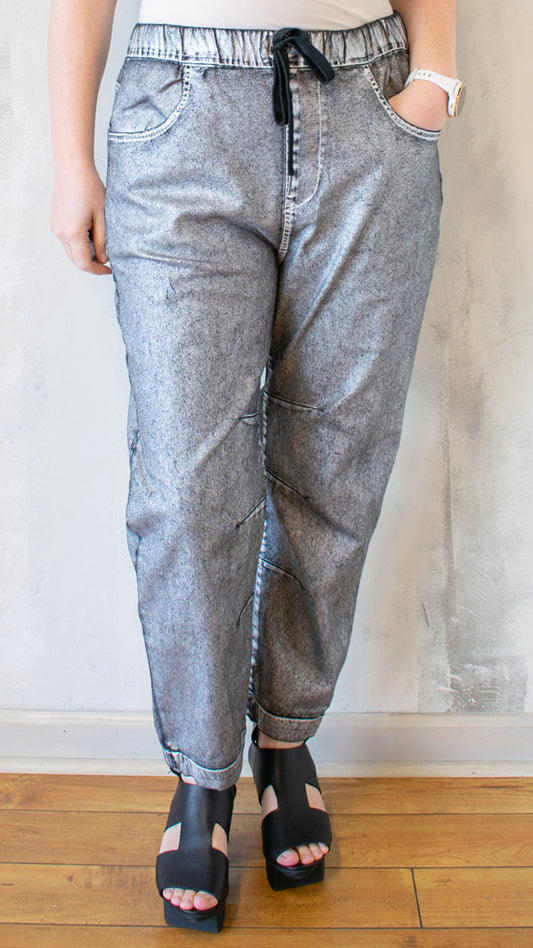 Metallic Boyfriend Denim