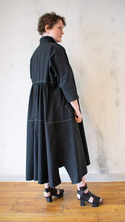 Top Stitch Black Dress