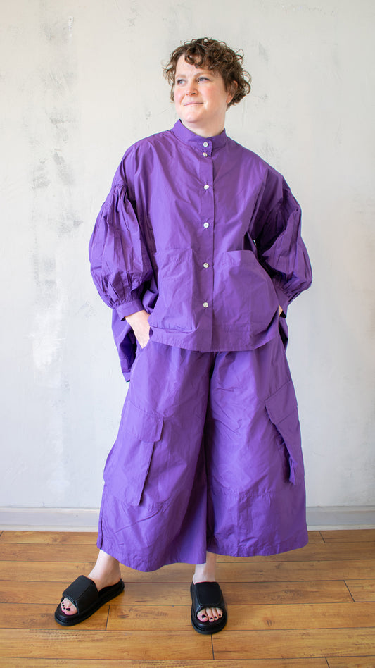 Essential Puff Sleeve Shirt in Violet