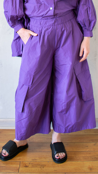 Wide Cargo Pant in Violet