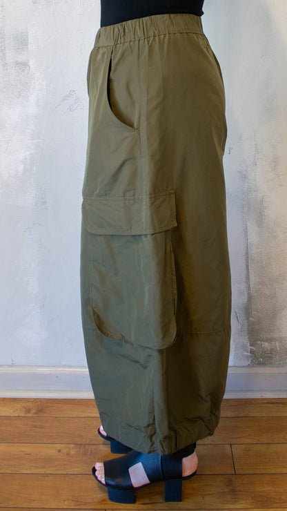 Wide Leg Pocket Pant in Khaki