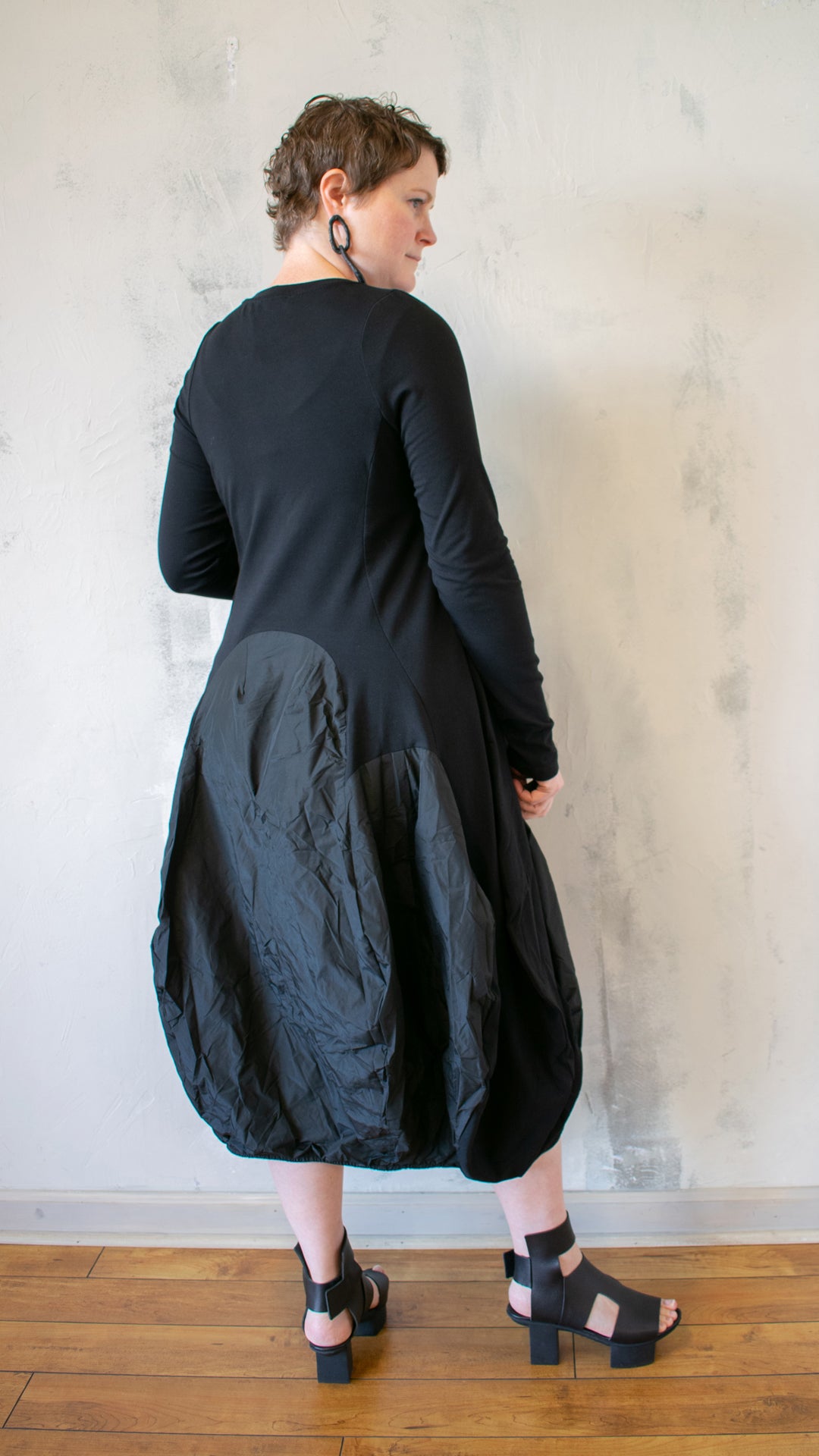 Urban Maxima Crew Cocoon Dress, Black