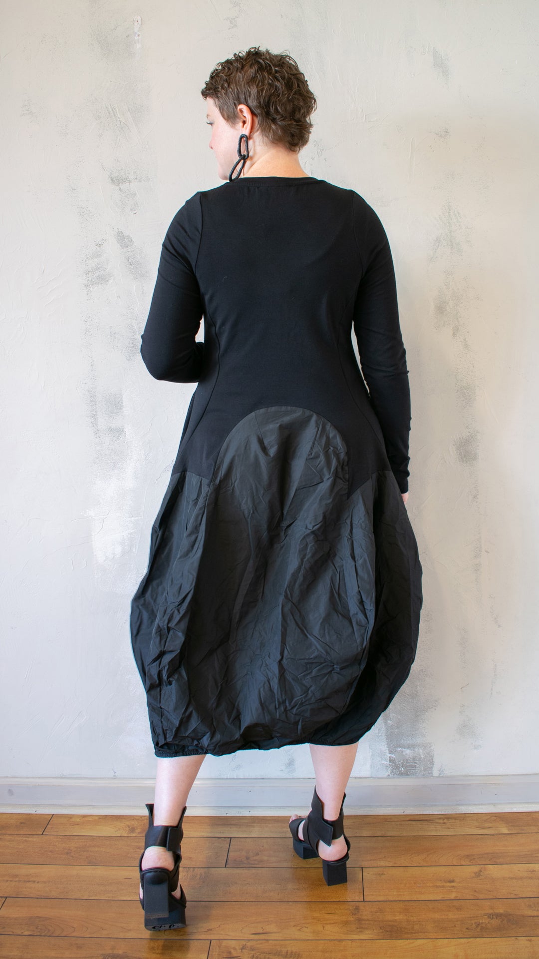 Urban Maxima Crew Cocoon Dress, Black