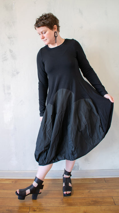 Urban Maxima Crew Cocoon Dress, Black