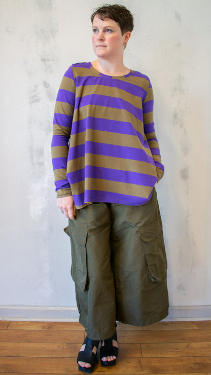 Purple Striped Pullover