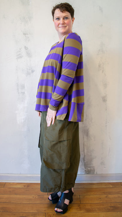 Purple Striped Pullover