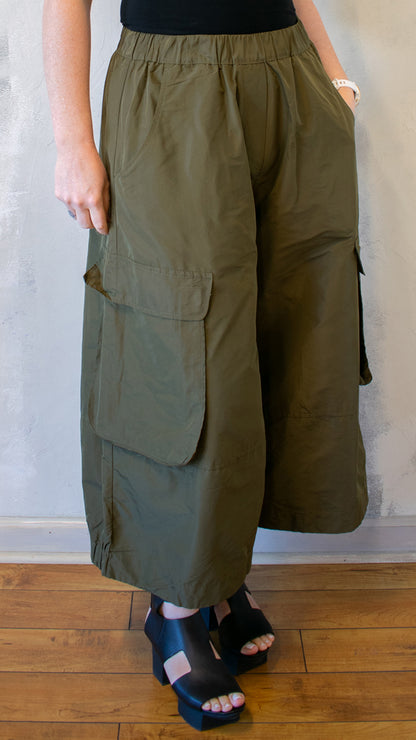 Wide Leg Pocket Pant in Khaki