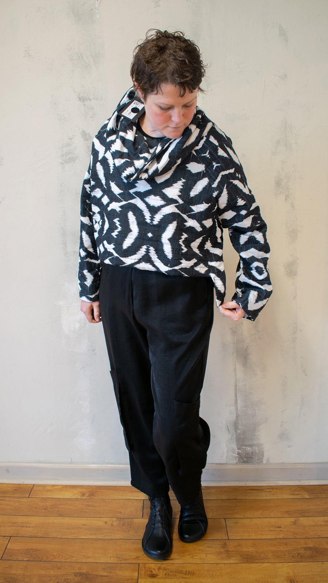 Mona Cowl Neck Tribal Print Pullover