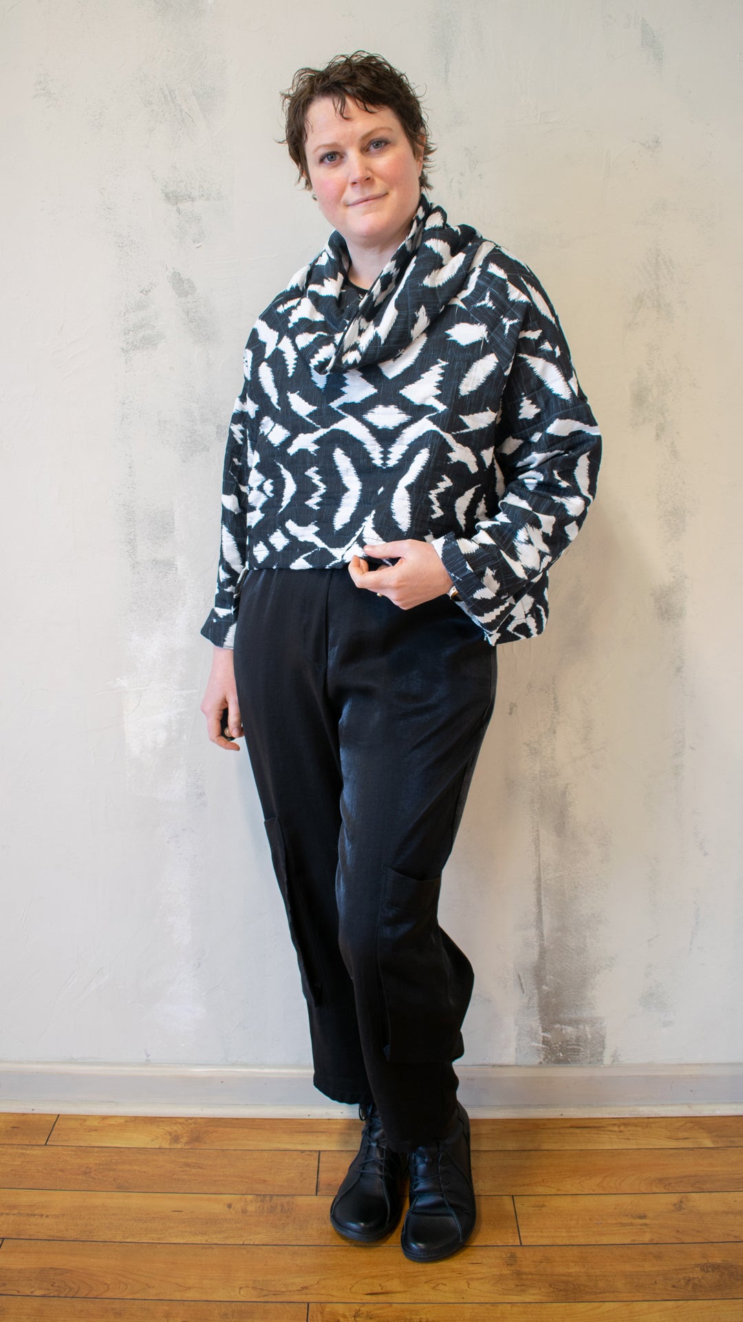 Mona Cowl Neck Tribal Print Pullover