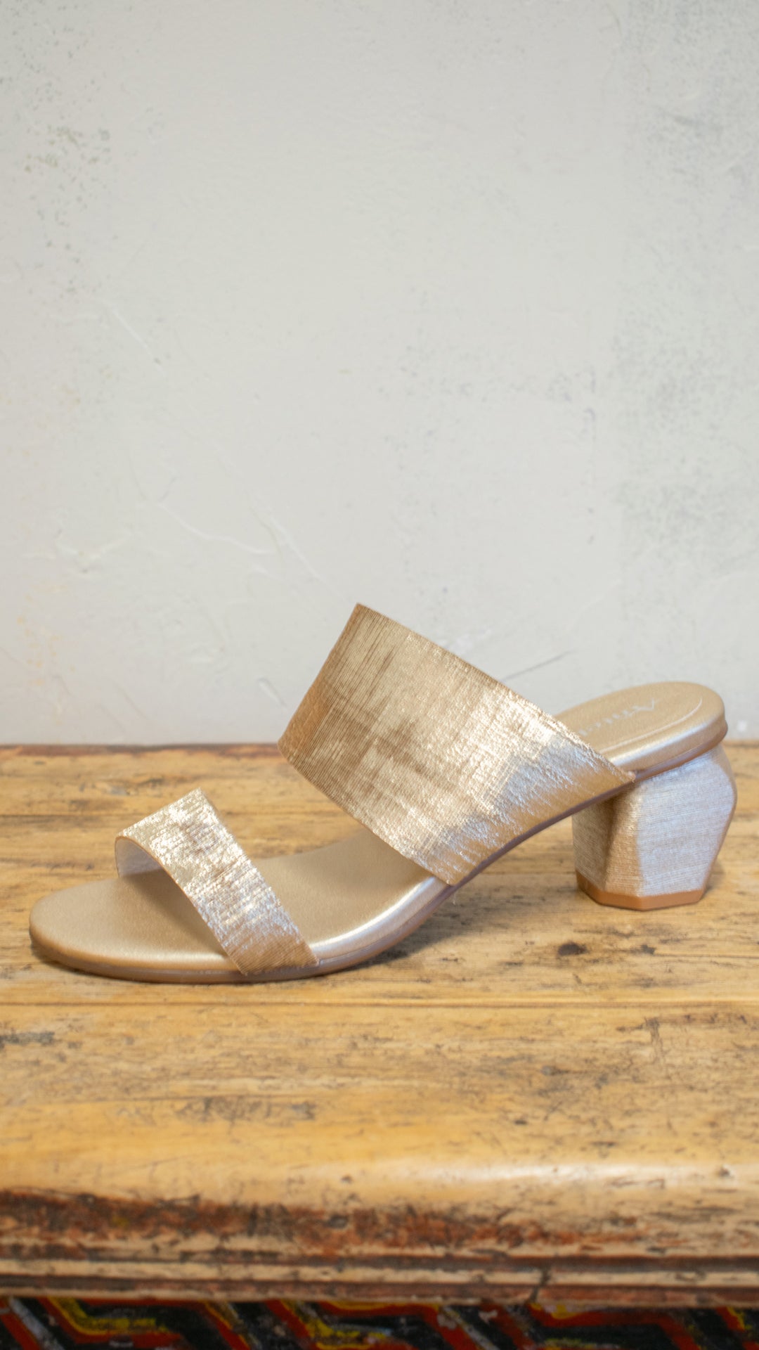 Metallic Double Strap Sandal