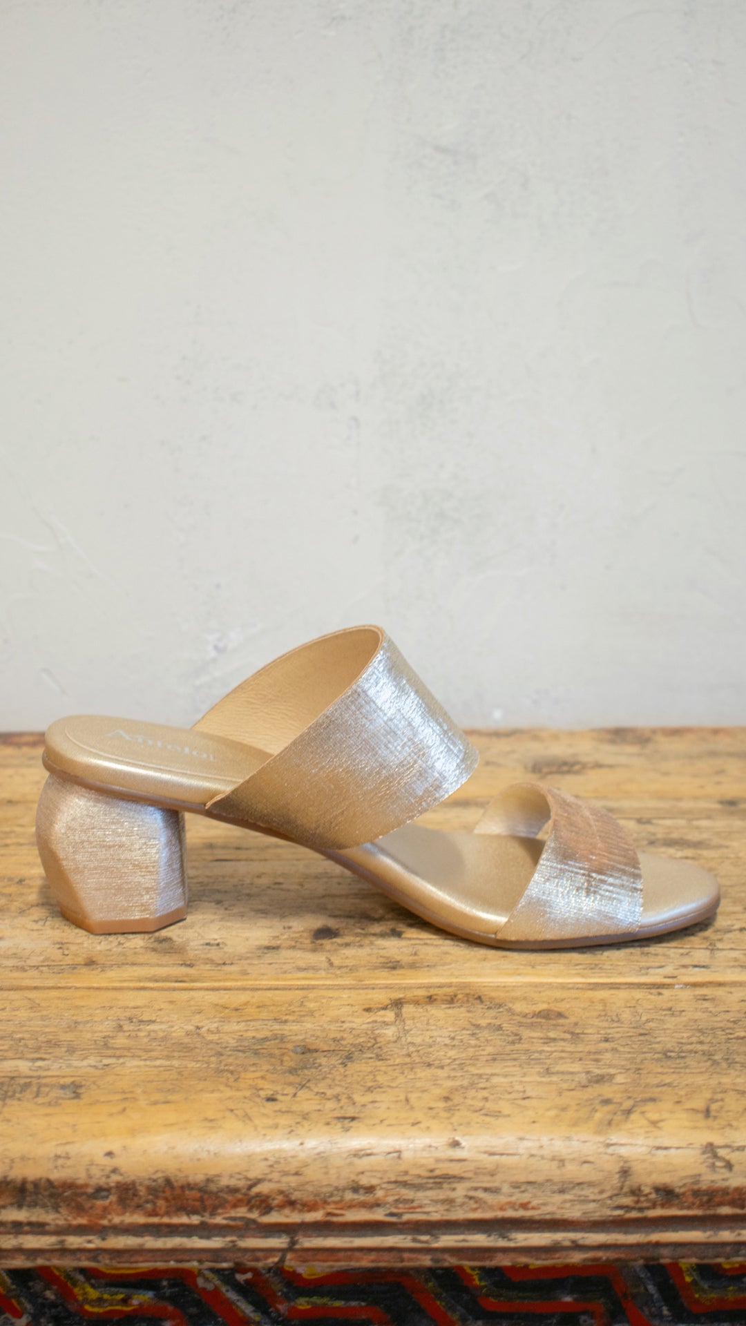 Metallic Double Strap Sandal