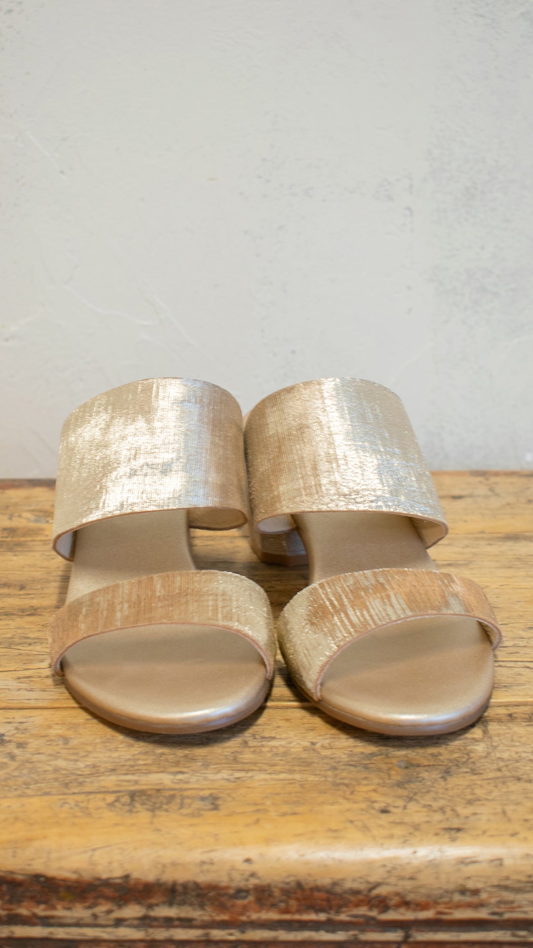 Metallic Double Strap Sandal