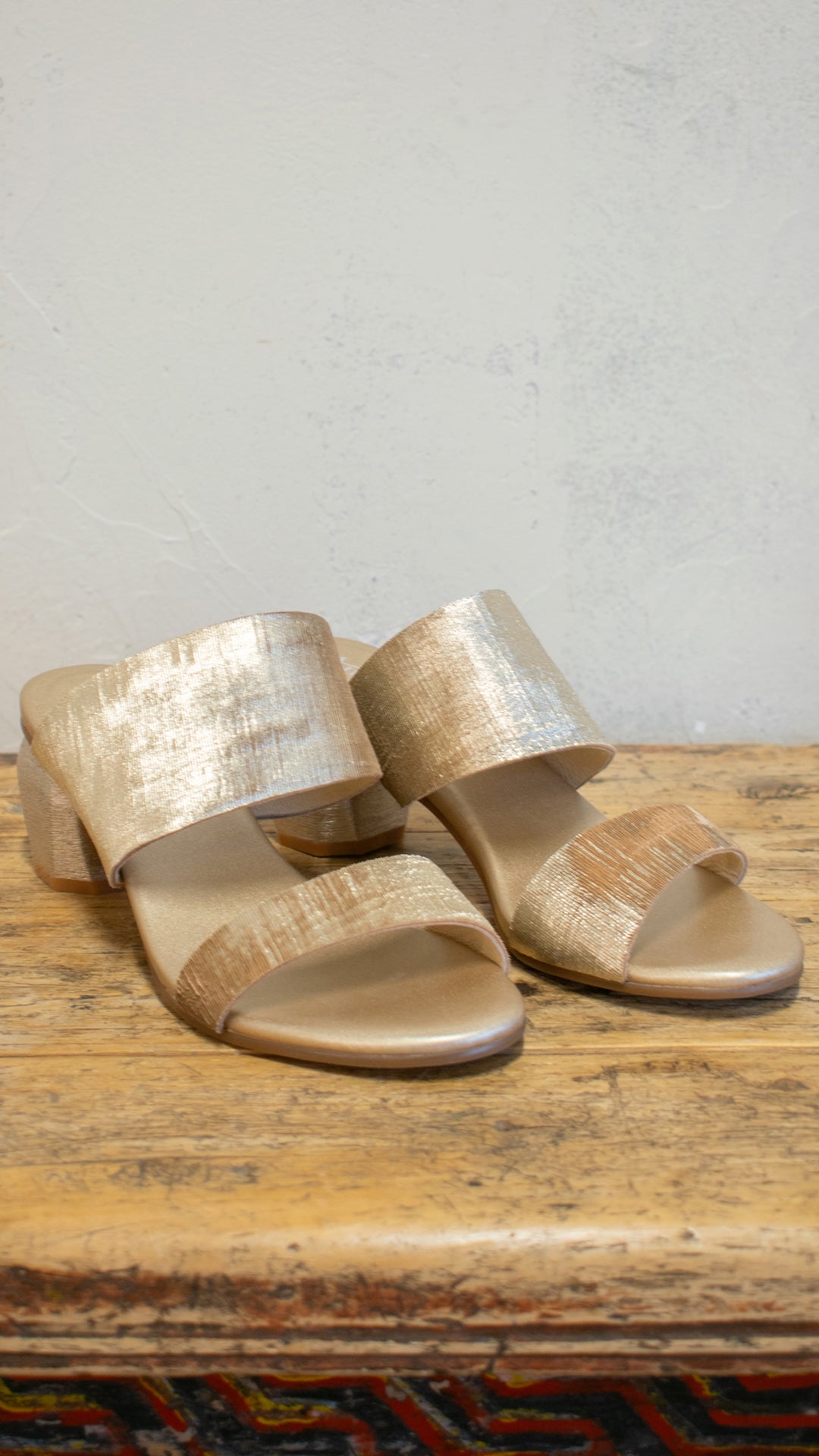 Metallic Double Strap Sandal