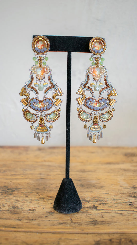 Peachy Sky Chandelier Earrings