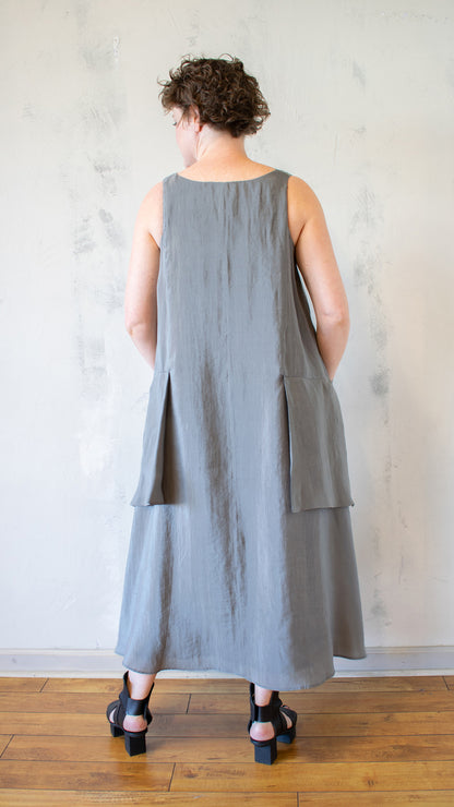 Patch Pocket Dress with Necklace