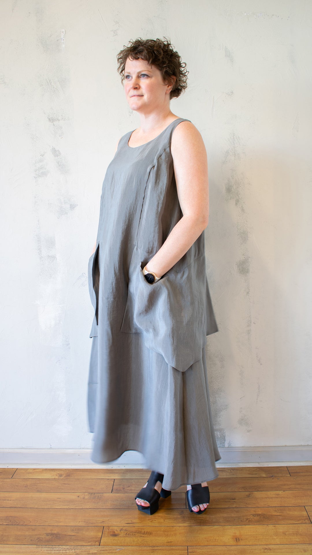 Patch Pocket Dress with Necklace