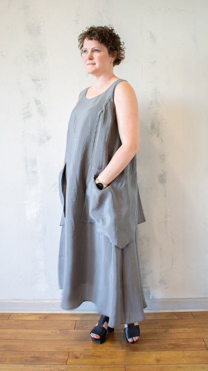 Patch Pocket Dress with Necklace