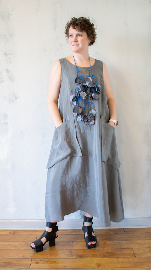 Patch Pocket Dress with Necklace