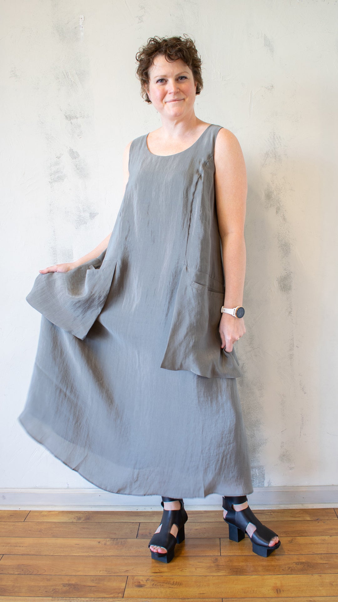 Patch Pocket Dress with Necklace