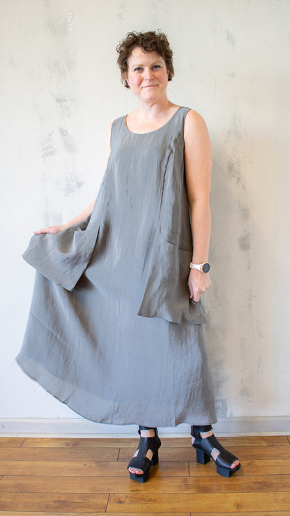 Patch Pocket Dress with Necklace