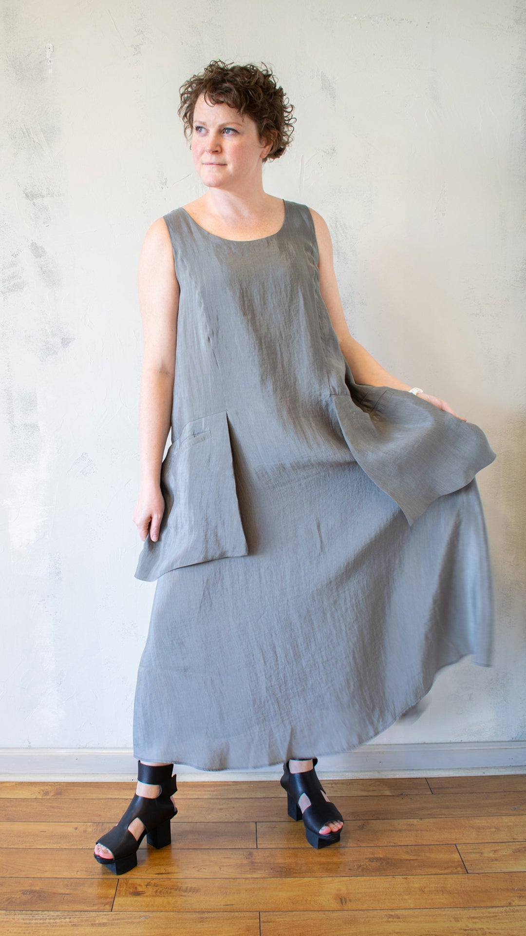 Patch Pocket Dress with Necklace