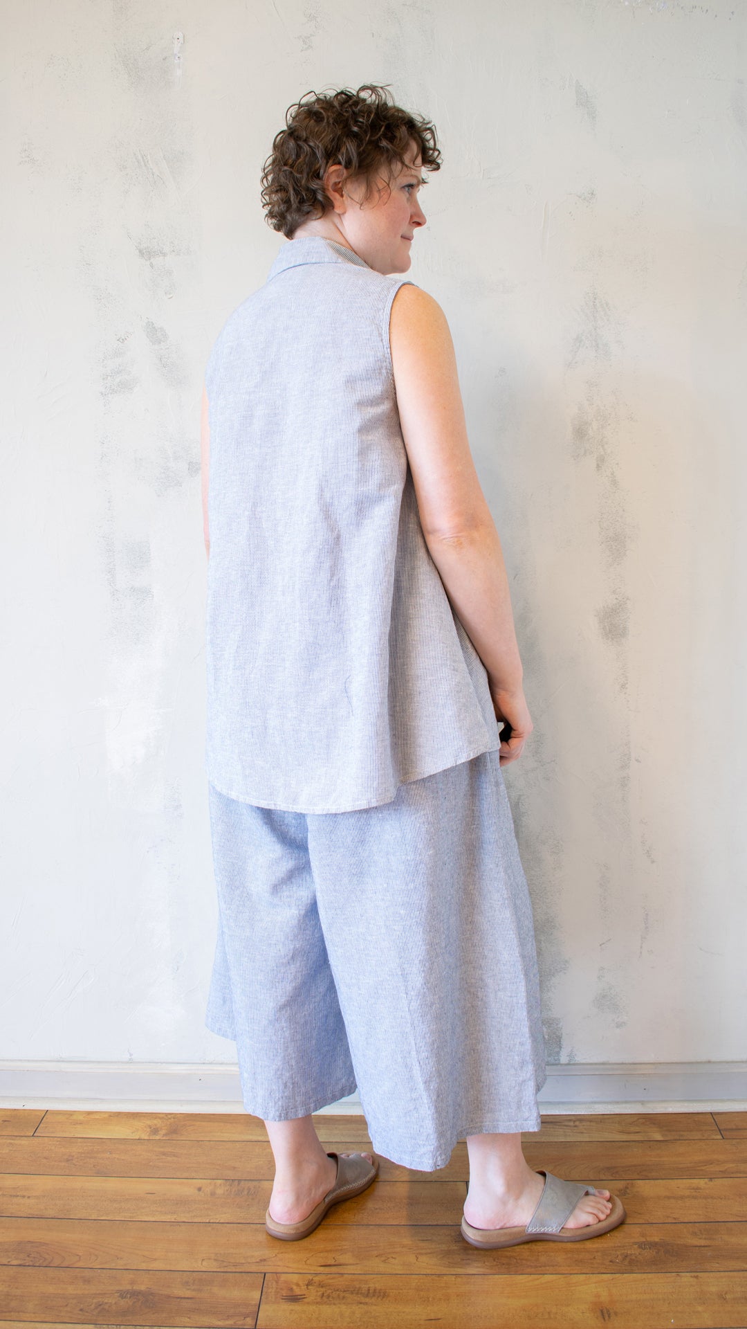 Micro-Striped Button-Up