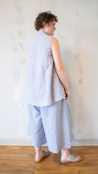 Micro-Striped Button-Up