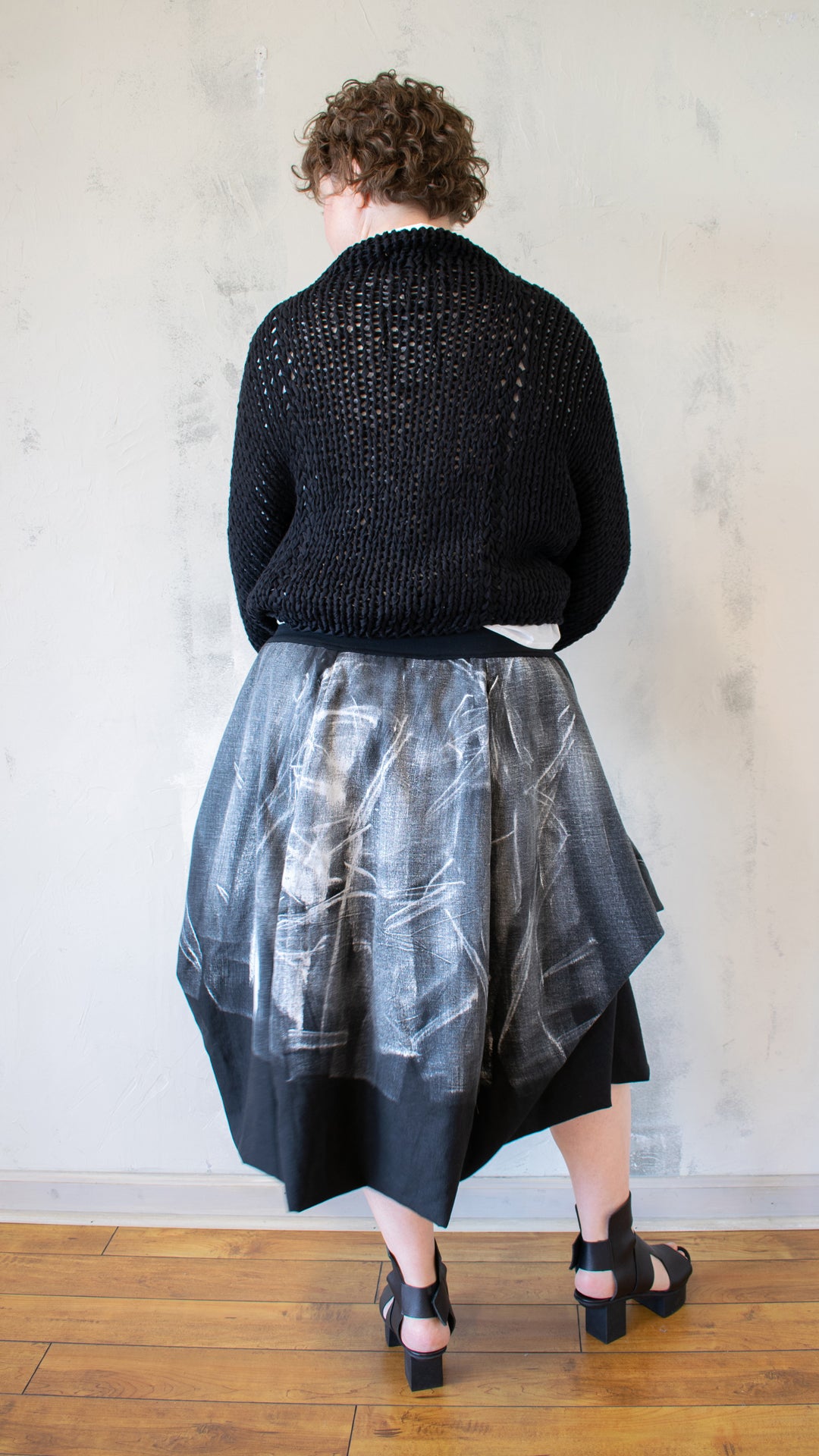 Lana Painted Skirt in Black