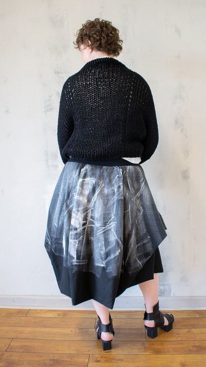Lana Painted Skirt in Black