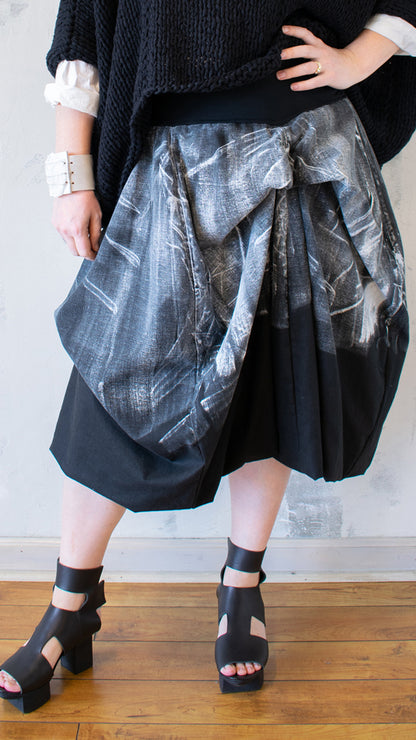 Lana Painted Skirt in Black