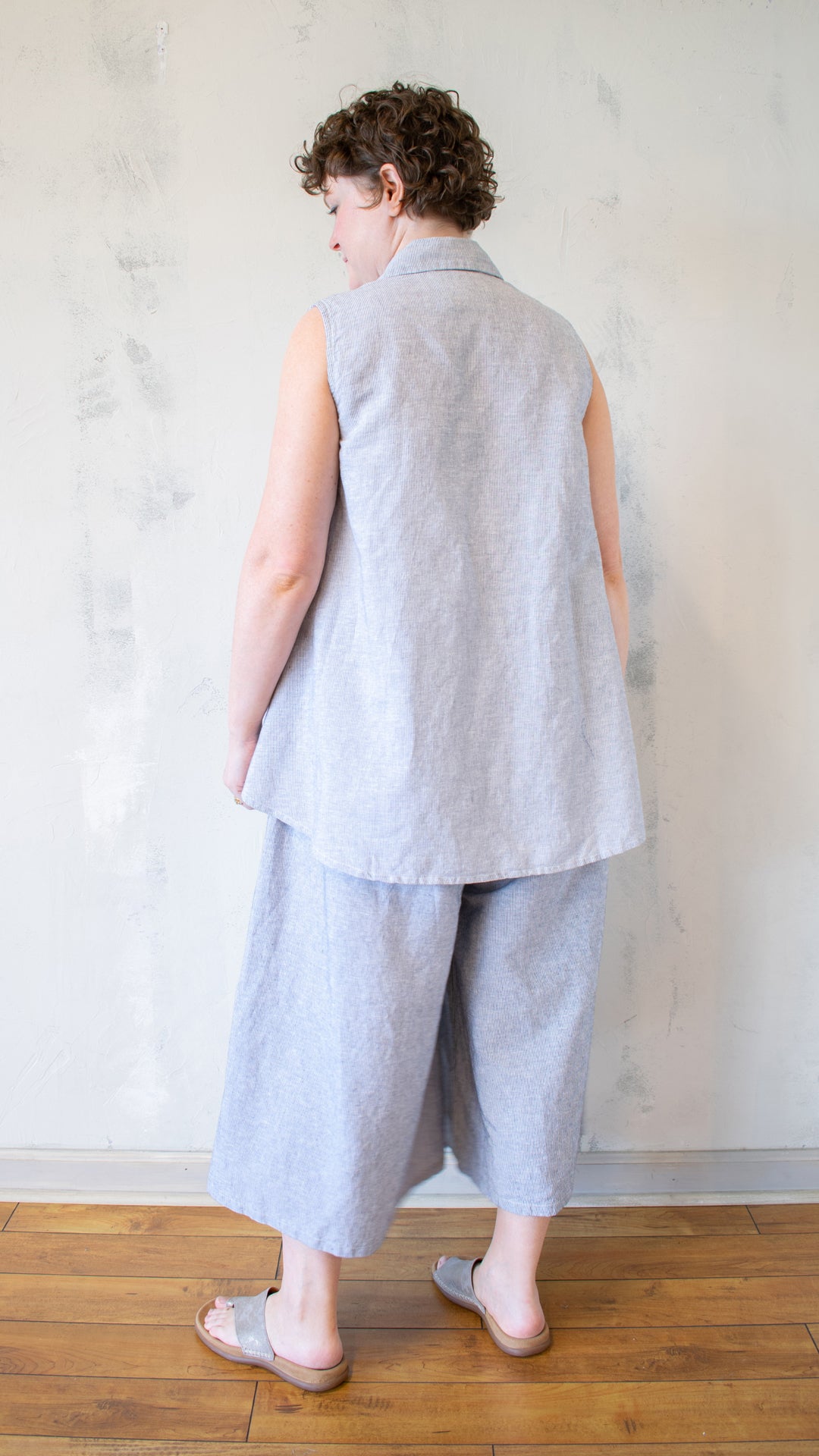 Micro-Striped Button-Up