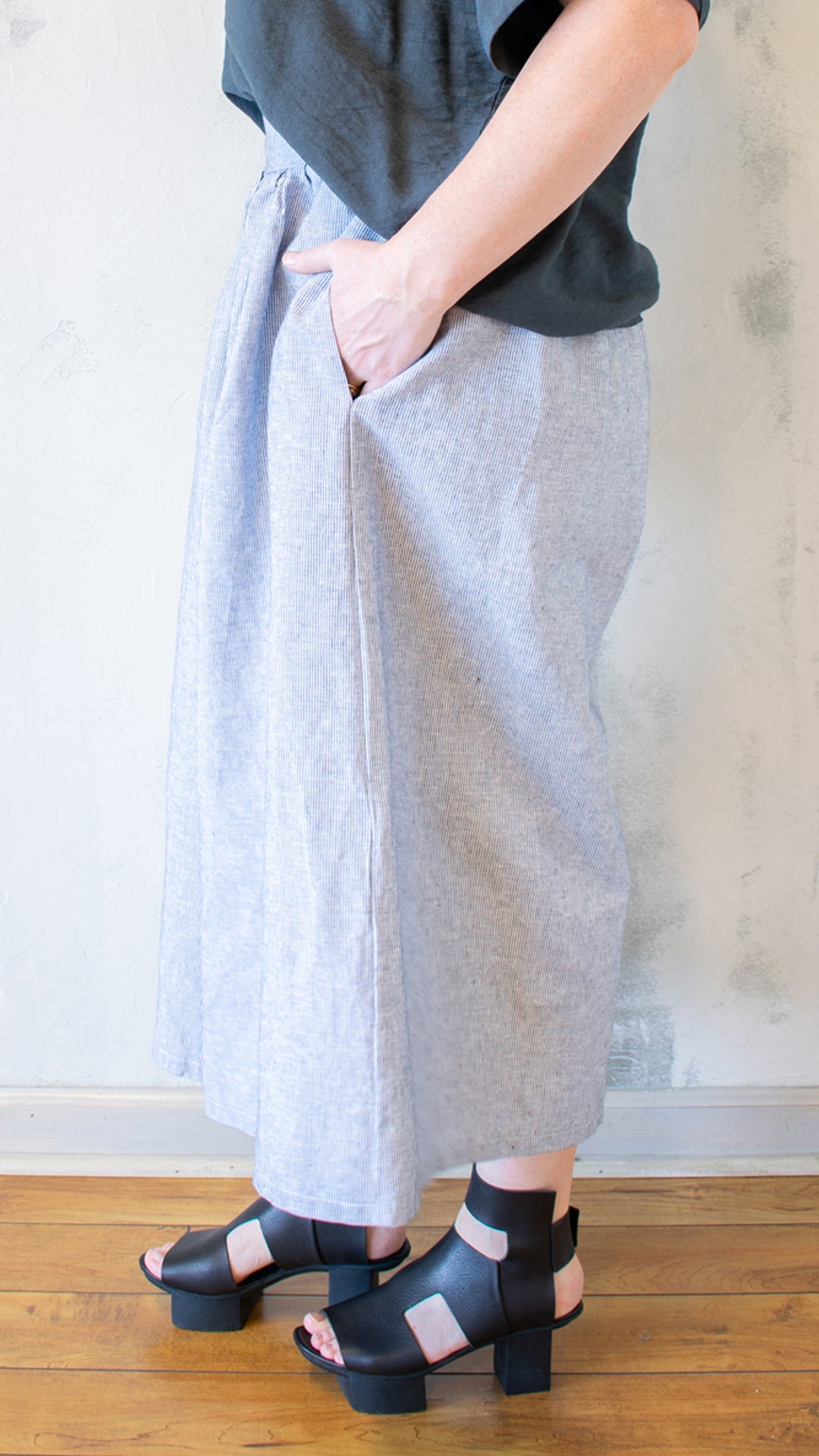 Micro-Striped Capri Pants