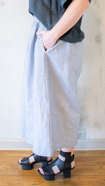 Micro-Striped Capri Pants