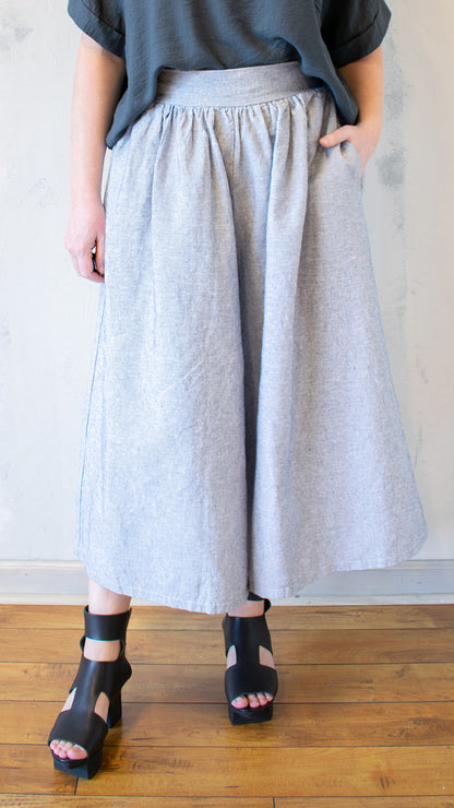 Micro-Striped Capri Pants