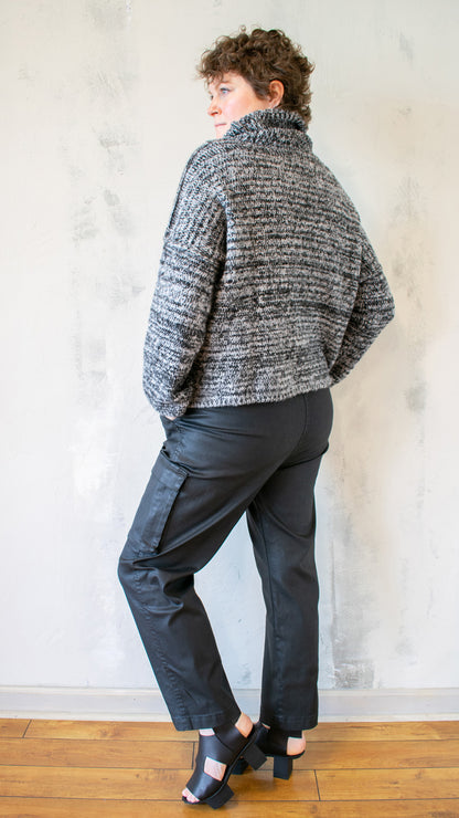 Salt and Pepper Turtleneck Sweater