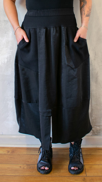 High Waist Sateen Skirt (Multiple Colors)