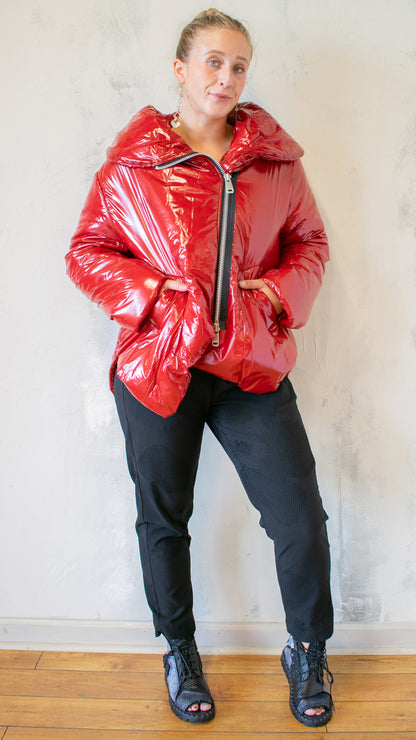 Deep Red Puffer Coat