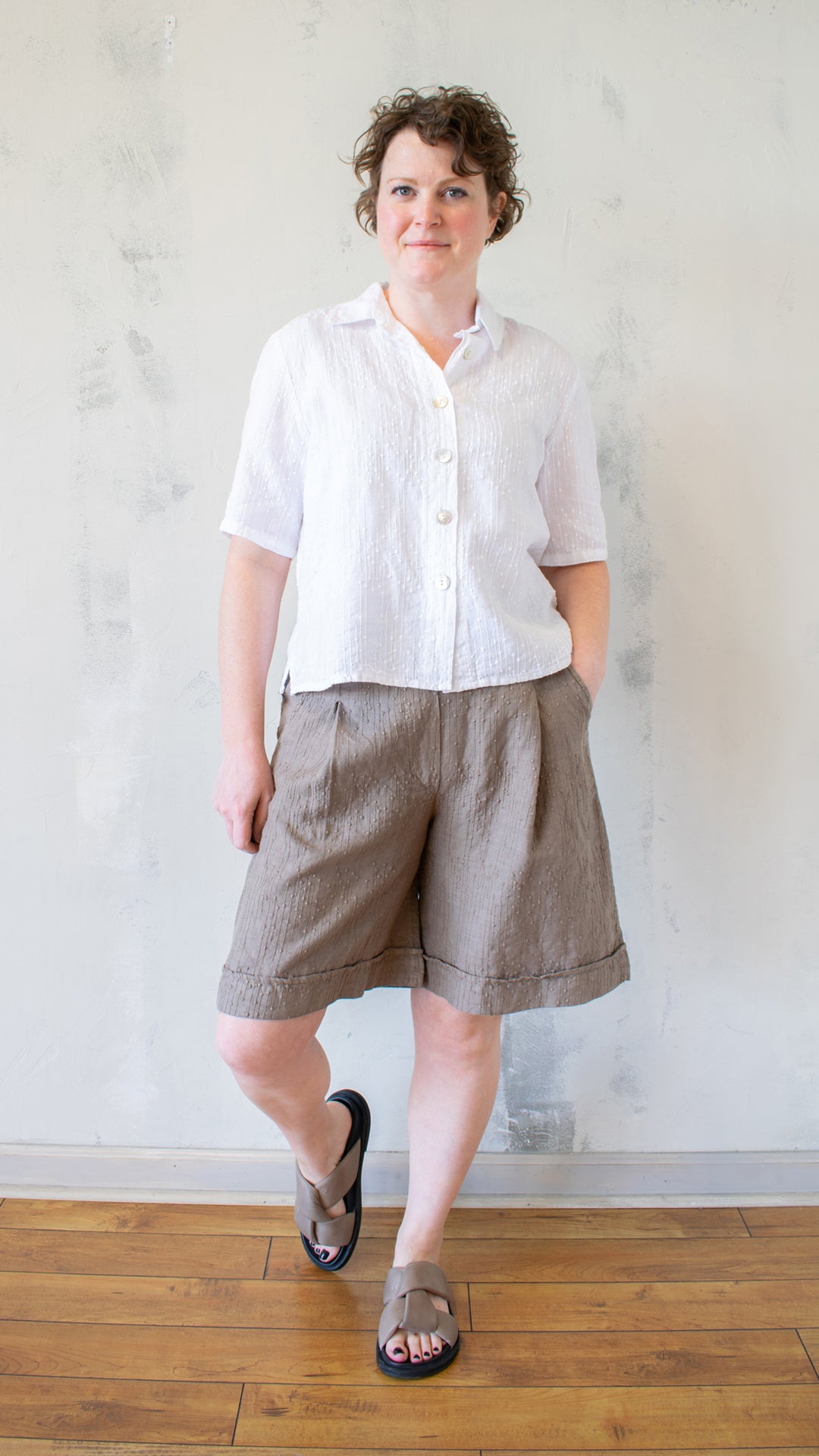 Embroidered Linen Button Up