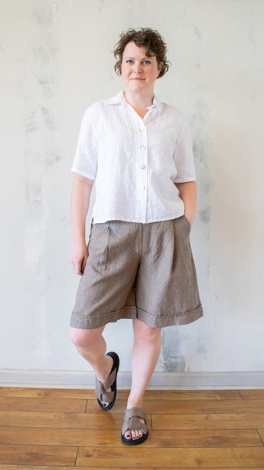 Embroidered Linen Button Up