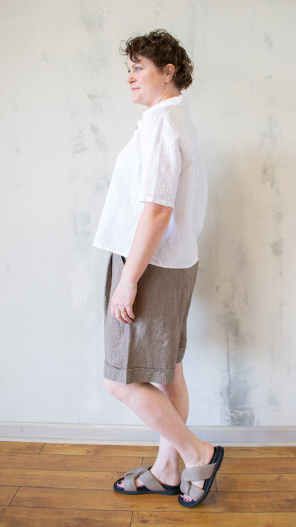 Embroidered Linen Button Up
