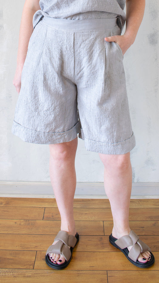 Embroidered Linen Shorts (Multiple Colors)
