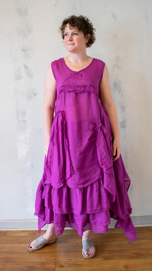 Petal Layer Tunic in Fuchsia