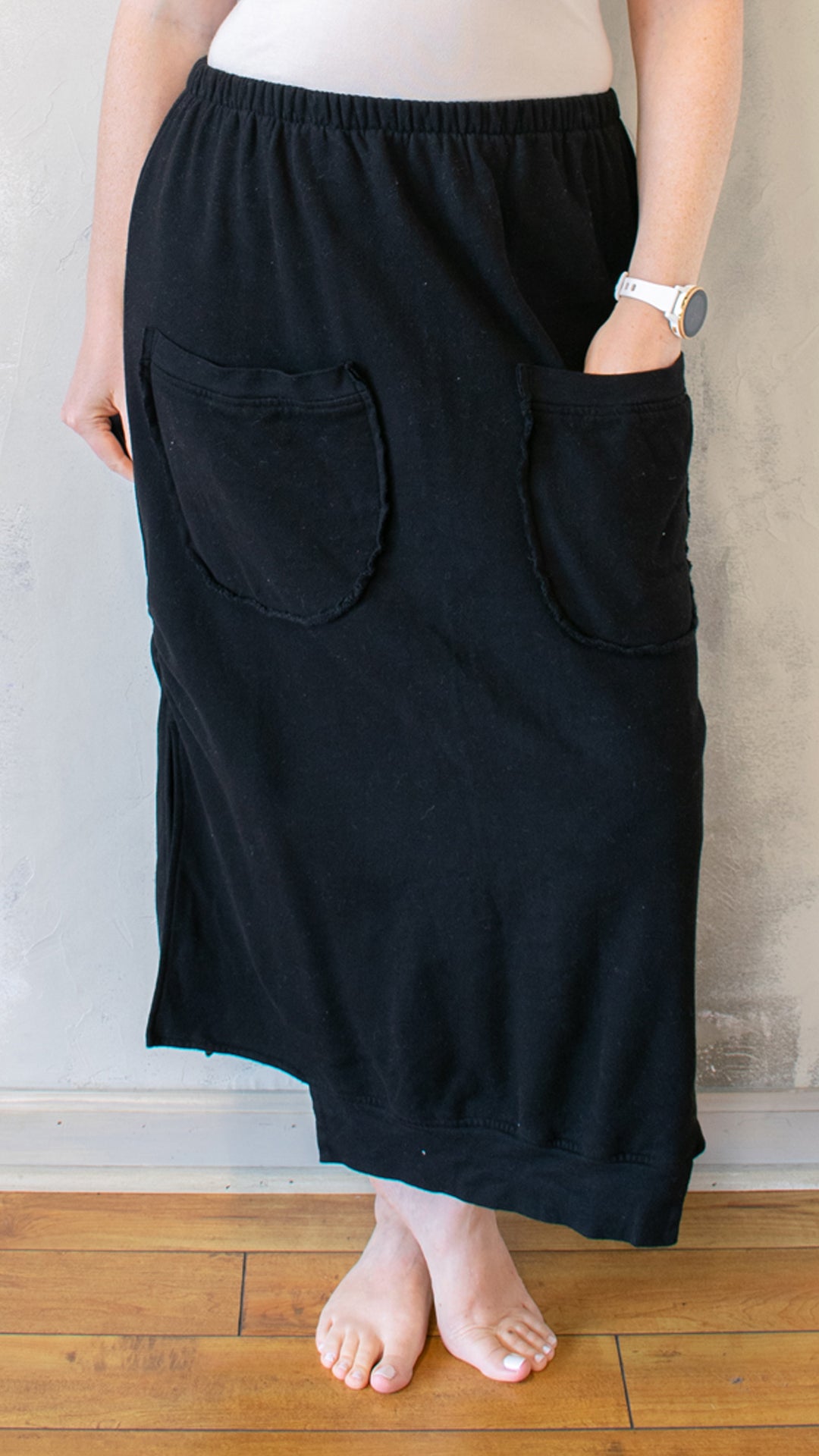 Straight Cotton Fleece Skirt