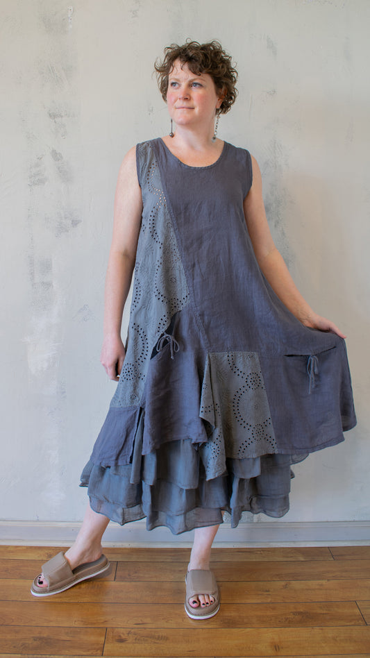 Eyelet Tunic in Smoke