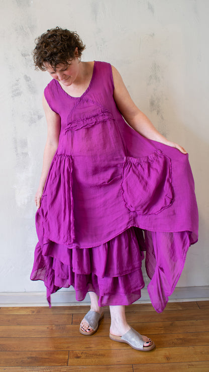 Petal Layer Tunic in Fuchsia