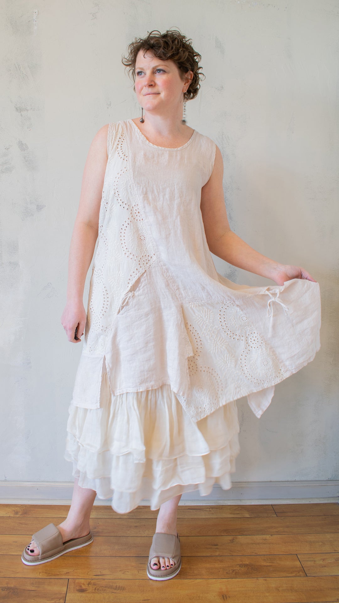 Eyelet Tunic in Cream